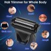 2 In 1 Electric Body Trimmer for Men Cordless Beard Groin Ball Pubic Hair Shaver IPX7 Waterproof Razor with LED Light LCD Display Guard Comb Shaving H