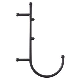 Portable New Therapy Cane Back Hook Massager Neck Self Muscle Pressure Stick Tools Manuel Trigger Point Massage (Color: Black)