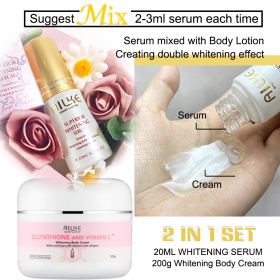AILKE Glutathione & Vitamin C Skin Care Set, Whiten, Hydrate, Moisturizing, Skin Glowing, Even Skin Tone, For Men and Women (Color: 2 in 1 set(CREAM))