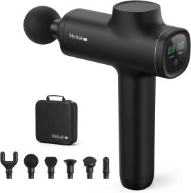 Mebak 5 Portable Massage Gun Deep Tissue Massager, Handheld Electric Body Muscle Massager, Percussion Lightweight Massage Gun (Color: Mebak 5 Gray, Plug Type: US Plug)