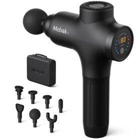 Mebak 3 Massage Gun, Massage Gun Deep Tissue for Athletes, Professional Muscle Percussion for Shoulder Leg Back Body Pain Relief (Color: Mebak 3 Black, Plug Type: US Plug)