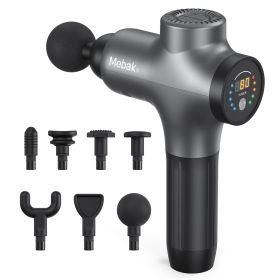 Mebak 3 Massage Gun, Massage Gun Deep Tissue for Athletes, Professional Muscle Percussion for Shoulder Leg Back Body Pain Relief (Color: Mebak 3 Gray, Plug Type: US Plug)