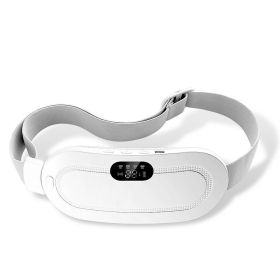 Menstrual Heating Pad Smart Warm Palace Belt Relief Waist Pain Cramps Vibrating Abdominal Massager Electric Waist Belt Device (Color: White)