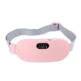 Menstrual Heating Pad Smart Warm Palace Belt Relief Waist Pain Cramps Vibrating Abdominal Massager Electric Waist Belt Device (Color: Pink)