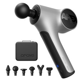 Opove Massage Gun Fascia Percussive Muscle Massager 14.5mm Newest, for Back Pain Relief Workout Recovery in Gym Home Office (Color: Apex Silver, Plug Type: US Plug)