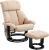 2024 New Massage Recliner Chair with Ottoman, 360° Swivel Recliner and Footstool, PU Leather with Side Pocket and Remote Control