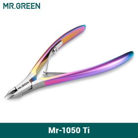 MR.GREEN Gorgeous Colorful Cuticle Nippers Cuticle Clippers Nail Manicure Scissors Trimmer Dead Skin Remover Stainless Stee Tool (Color: Mr-1050Ti)