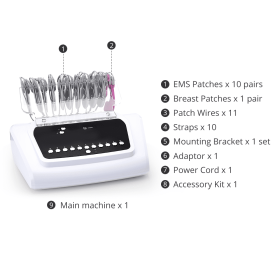 2in1 Bio Microcurrent Body Shape Breast Enhancement Massager Electrostimulation Machine EMS Muscle Stimulator (Color: MS-33J1, Plug Type: EU Plug)